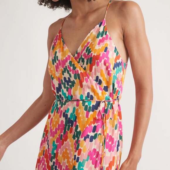 NWT Marine Layer 100% Lyocell Archive Emma Wrap Dress Bright Watercolor XS - Picture 9 of 11